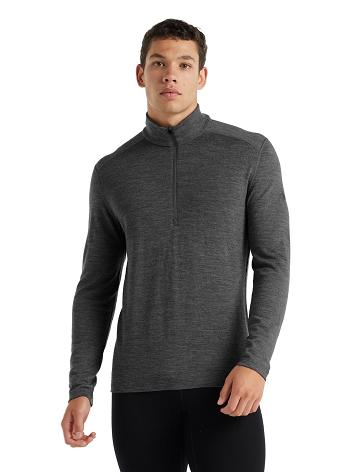 Gritstone Heather Men's Icebreaker Merino 260 Tech Long Sleeve Half Zip Thermal Top Base Layers | USA 1386ILHS